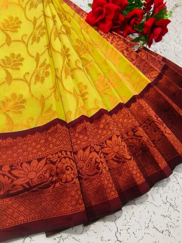Uppada Silk Handloom Cotton Korvai Saree – Rich Traditional Weave - Image 27