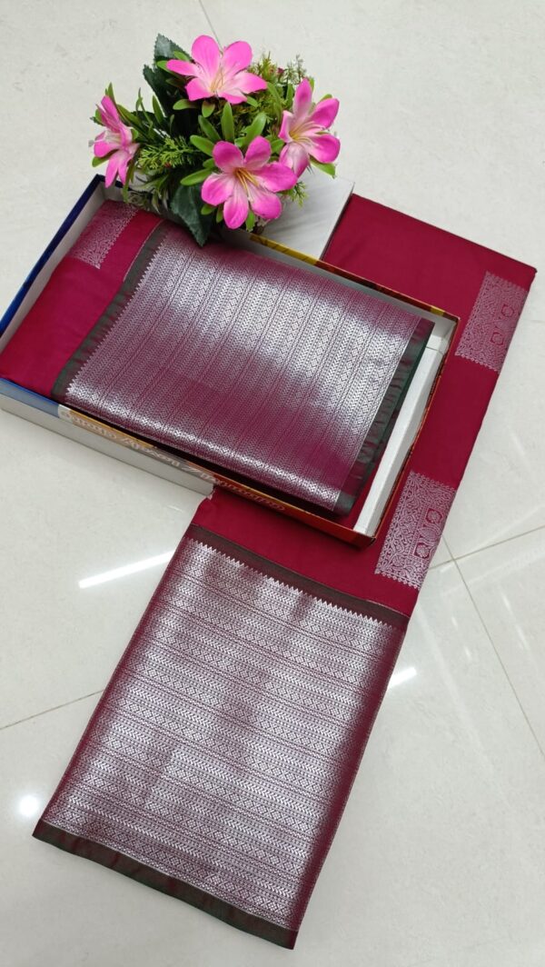 Fancy Big Border Mysore Soft Silk Mark Sarees – Rich Pallu & Dual Soft Fabric - Image 43