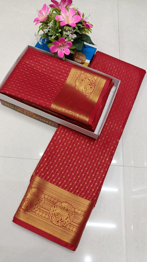 Fancy Big Border Mysore Soft Silk Mark Sarees – Rich Pallu & Dual Soft Fabric - Image 9