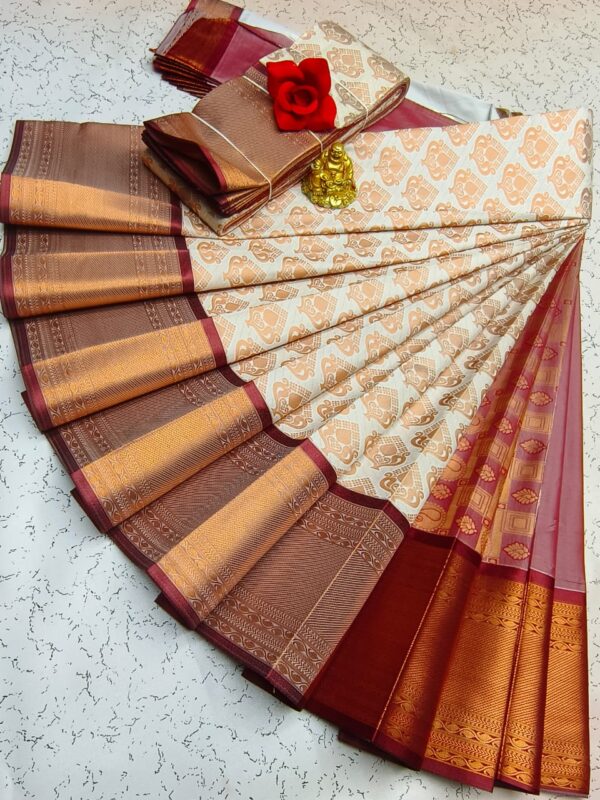 Elite Bridal Pick & Pick Fancy Silk Sarees – Samuthrika Vasthrakala Style with Rich Jari Weaving - Image 4