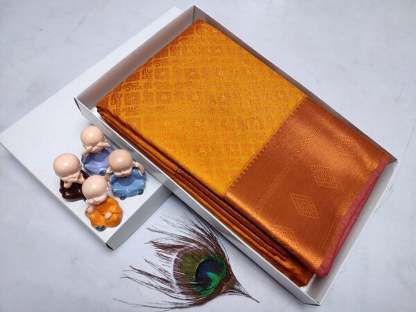 Grand Wedding Silk Saree – Exclusive Kanchipuram Muhurtham Pattu with Rich Zari Work - Image 30