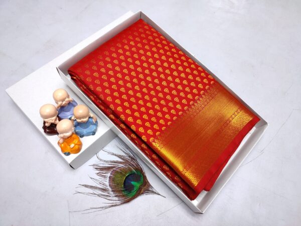 Grand Wedding Silk Saree – Exclusive Kanchipuram Muhurtham Pattu with Rich Zari Work - Image 2