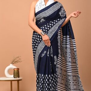 Cotton Mul-Mul Saree with Blouse