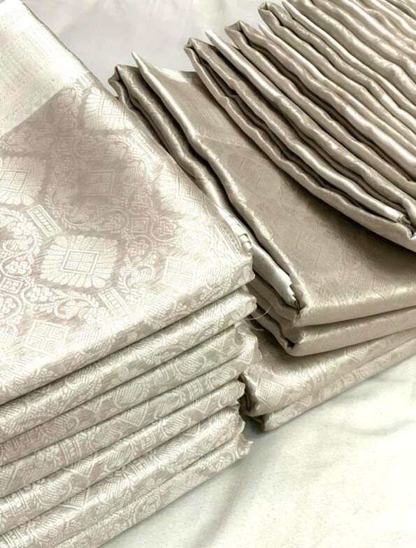 Nayanthara white tissue bridal saree