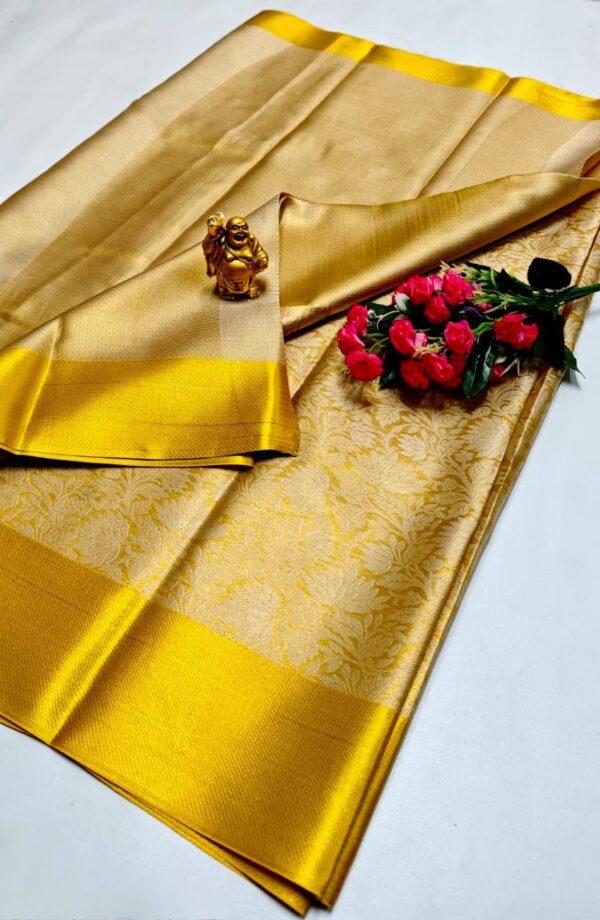 Kanchipuram Tissue Dharmavaram Silk Saree – Bridal 3D Embossed Wedding Collection - Image 6