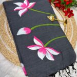 Lotus Design Saree Violet