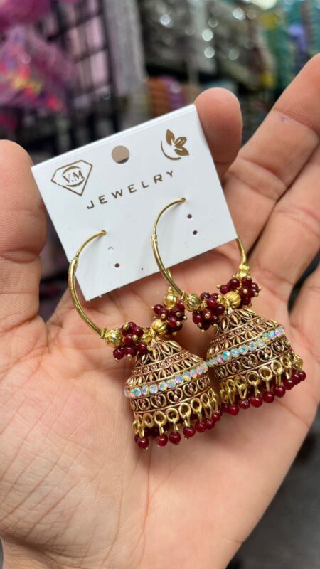 Colourful hoop jhumka