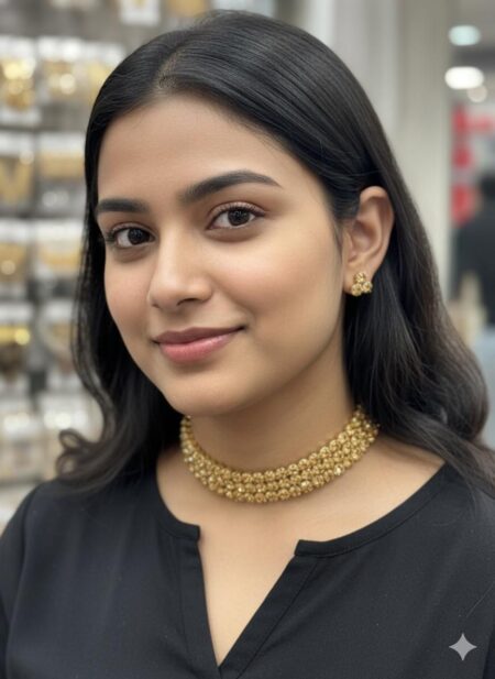 Golden stone necklace